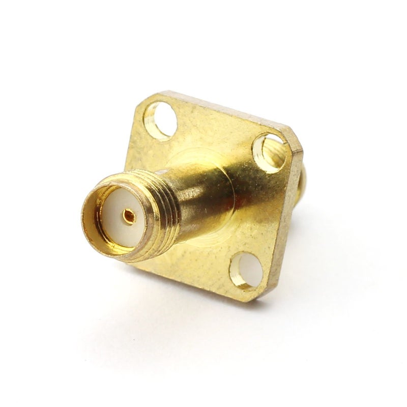 Maxmoral ماكس مورال 2 قطع موصل SMA أنثوي إلى SMA أنثوي مع فلانج 4 ثقوب محول RF كواكسيال - Image 2